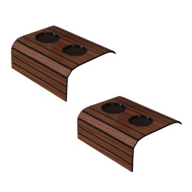 Imagem de Kit 2 Bandejas Esteira Para Braço De Sofá Cor Mel