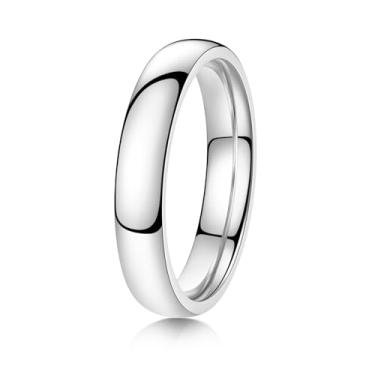 Imagem de YOESDIE Aliança de casamento ouro prata 2 mm, 4 mm, 6 mm, 8 mm, 10 mm, titânio para homens e mulheres | Aliança de casamento simples, altamente polida, ajuste confortável, tamanho 5-15, 11, Titânio
