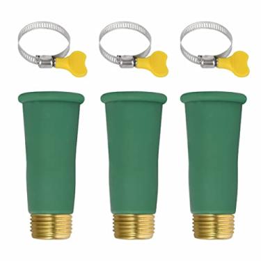 Imagem de Adaptador de mangueira de silicone IMPRESA para torneira de pia e banheira para adaptador de mangueira - verde 0,6 cm de espessura, pacote com 3 - conector deslizante com braçadeira universal para
