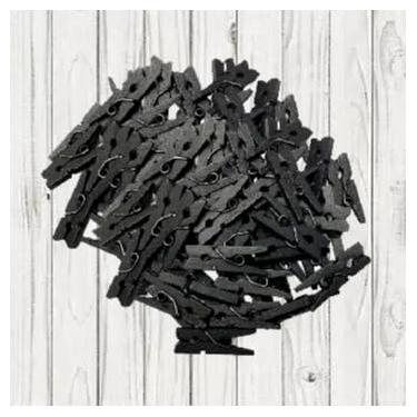 Imagem de Mini pregador Mini prendedor De Madeira 2,5cm pacote Varal De Foto Mural Memory(PRETO,300)