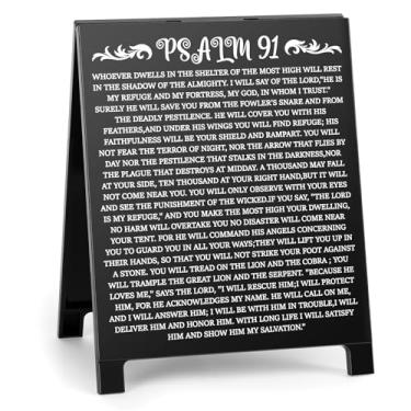 Imagem de Decoração de mesa de fé inspiradora Country Whoever Dwells in the Shelter Versículo da Bíblia Salmo rústico 91 escrituras placa de mesa positiva decoração cristã para casa sala de estar presentes de