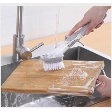 Imagem de Escova Porta Detergente Multiuso Lava Louça 2 Em 1 Dispenser