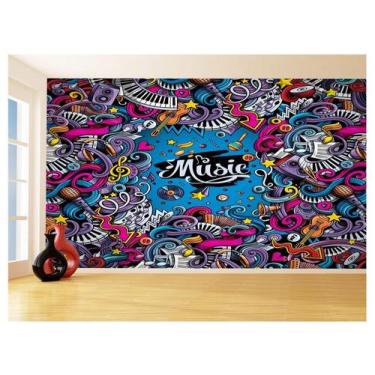 Imagem de Papel De Parede 3D Musica Music Arte Colorido 3,5M Mus97 - Você Decora