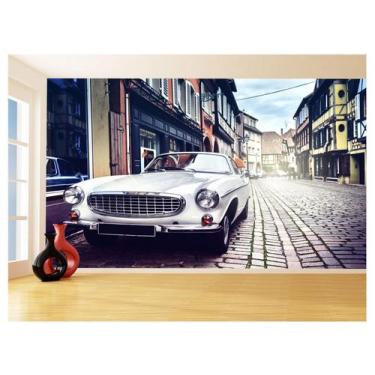 Imagem de Papel De Parede 3D Cidade Carro Vintage Retrô 3,5M Ncd372 - Você Decor