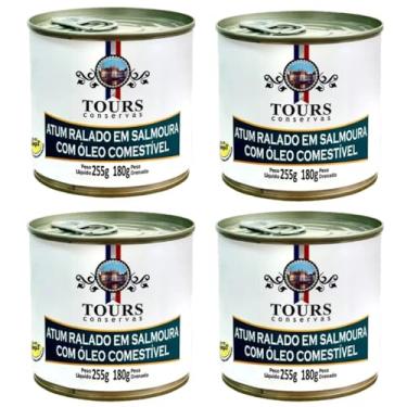 Imagem de 4X Atum Ralado em Salmoura com Óleo Comestível Tours Conservas 255g