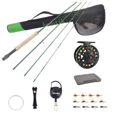 Imagem de Aventik Pesca com Mosca Riverbend Series Leve Vara de Pesca com Mosca E Carretel com Estojo para Caixa de Mosca, Moscas de Pesca, Estojo de Transporte E Acessórios de Ação Média Rápida(Kit 7'3'' Lw2/3
