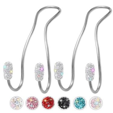 Imagem de Ganchos de carro Bling, MTGOCHA organizador de ganchos para banco traseiro de carro, gancho universal para encosto de cabeça para carro, SUV, caminhão, veículo brilhante, acessórios para mulheres e meninas – Prata