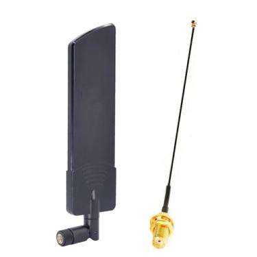 Imagem de Antena SMA 5G Dobrável 600-6000Mhz 12dbi LTE WiFi 3G 4G GSM Frequência Completa Omni Antenas de Alto Ganho 5G Amplificador Booster para Módulo Roteador Tp Link Receptor de Sinal (Antena + Cabo)