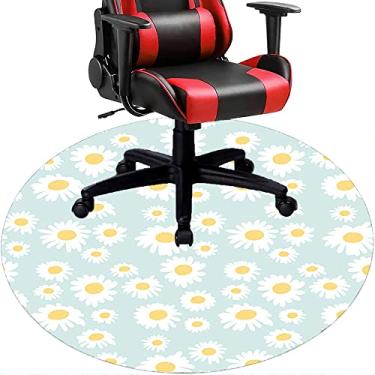 Imagem de Tapete de cadeira de escritório com flores, textura de flor, tapete de cadeira de mesa para piso de madeira de escritório em casa, protetor de piso de pilha baixa, redondo 78,7 cm
