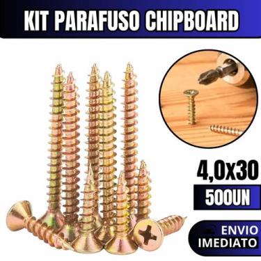 Imagem de Kit 500 Parafusos Chipboard Phillips Para Madeira 4,0x30 - HD Ferragen