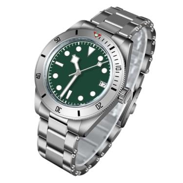 Imagem de FEIYASHI NH35 Relógio de pulso de mergulho de aço durável de luxo 300 m à prova d'água, vidro de cristal de safira para movimento Seiko NH35, mão luminosa, NH35 + mostrador verde 6, Caixa de relógio