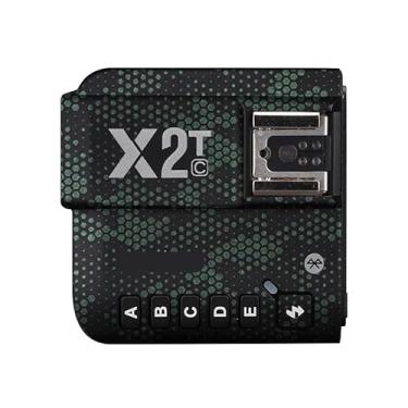 Imagem de Adesivo de flash de câmera antiarranhões para Godox X2T sem fio flash gatilho flash casaco envoltório película protetora corpo protetor capa de pele X 2T (verde mamãe)