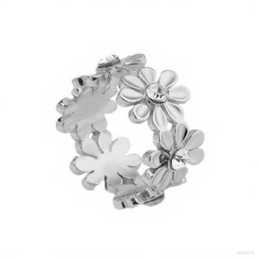 Imagem de Margarida flor CZ lenço de seda anel deslizante clipe para mulheres cachecóis xaile camiseta moda minimalista banhado a ouro/prata floral fivela suporte fecho para vestidos, acessórios de roupas