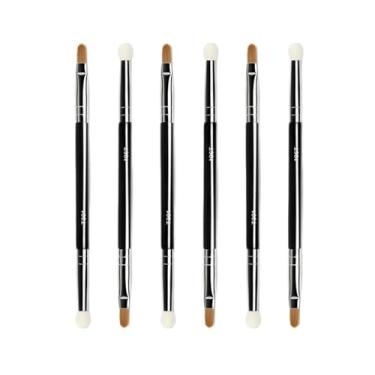 Imagem de Ksvsonrvi 6 pincéis corretivos de ponta dupla, mini pincel de maquiagem com ponta dupla sob os olhos com cerdas sintéticas de esponja