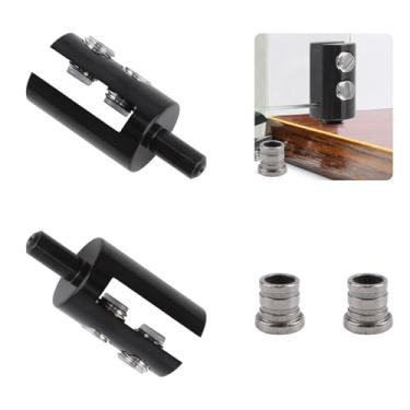 Imagem de UFURMATE Braçadeira de dobradiça de porta de vidro, 2 peças de dobradiças de pivô de porta de vidro sem moldura, clipes de porta de armário de vidro com pino ajustável de latão kit de substituição