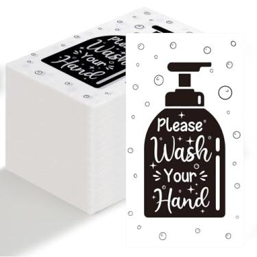 Imagem de Toalhas de mão descartáveis para banheiro, 100 peças, guardanapos de papel para lavar as mãos, guardanapos de etiqueta de banheiro descartáveis, guardanapos de toalhas de papel para lavabo casamento