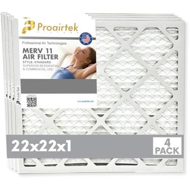 Imagem de Proairtek AF22221M11SWH modelo padrão 22 x 22 x 1 pacote com 4 filtros de ar, MERV 11; ideal para qualquer pessoa que queira ar fresco em sua casa