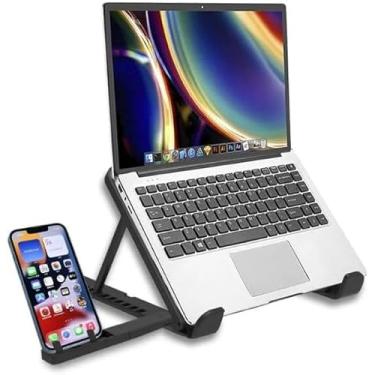 Imagem de Conjunto com 2 suporte para notebook de plastico ABS suporte articulado para notebook Suporte para mecbook suporte de mesa para mecbook/celular suporte de mesa 15.5 branco