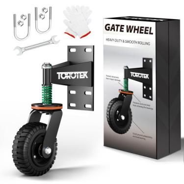 Imagem de Gate Wheel TOROTEK para portão de madeira, tubo de metal de 6 polegada