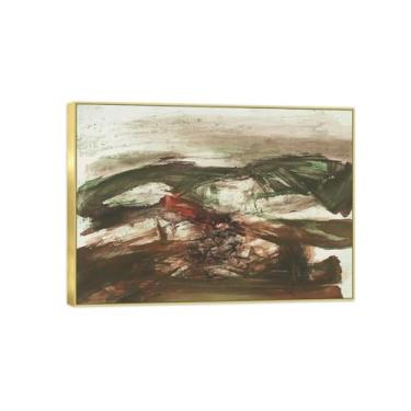 Imagem de Pintura de parede em tela abstrata - Imagens para decoração de casa - Pôster e impressões em moldura dourada sem título 14 70 x 100 cm 27 x 39 pol