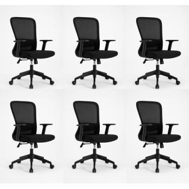 Imagem de Cadeira de Escritório Diretor Pulse - Preta - Inova Office, 6 Cadeiras