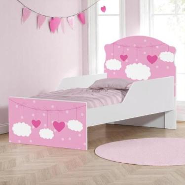 Imagem de Cama Infantil Tick Nuvens Meninas Com Colchão - Mais de Casa