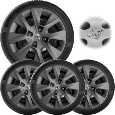 Imagem de 4X Calota Peugeot 206 207 208 Aro 14 Grafite 410Cb