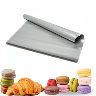 Imagem de 5 Folhas Teflon Macarons 34x34 Silver Premium - GabiJovi