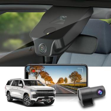 Imagem de Fitcamx Frente 2160P+Traseiro 1080P Dash Cam Adequada para 2021-2025 Chevy Suburban tem Auto-Dimming (HD2-6272), OEM Fábrica Estilo, Dual HD Vídeo, WiFi & APP, Loop Gravação, G-Sensor, 128GB Cartão