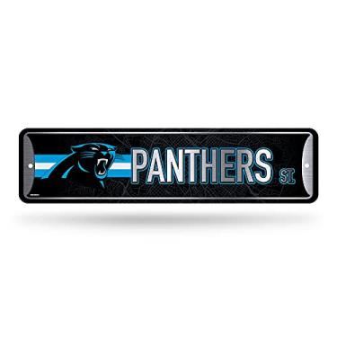 Imagem de Rico Industries Placa de rua de metal NFL Carolina Panthers (10 cm x 38 cm) - Ótima para decoração de casa, quarto, caverna masculina