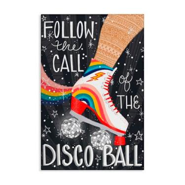 Imagem de Stupell Industries Follow The Call of Disco Ball Canvas Wall Art Design por Emiko Rainbow, 61 x 40 cm
