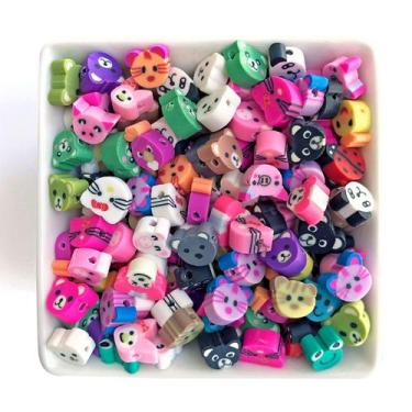 Imagem de Miçanga Bichinhos Emborrachados P/ Artesanato, Fio - 40pçs - Meu Arco-