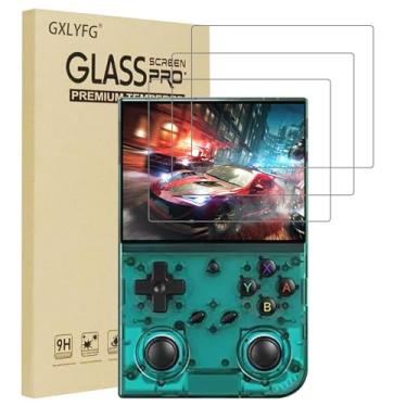 Imagem de GXLYFG Pacote com 3 protetores de tela de vidro temperado compatíveis com ANBERNIC RG 35XXPro, antiarranhões, sem bolhas, dureza 9H