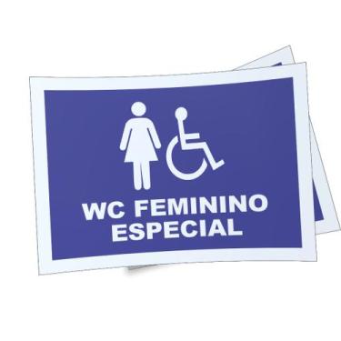 Imagem de Kit 3 Placas sinalização 15x21cm EM PVC PL(94-F) - Tema: Banheiro PCD 