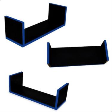 Imagem de Kit 3 Prateleiras U Reforçado De Parede P/ Livros Decoração Objetos - 