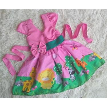 Imagem de Vestido Infantil Temático Simples Safari - EDYNHOKIDS, 01 ANO A 02 ANO