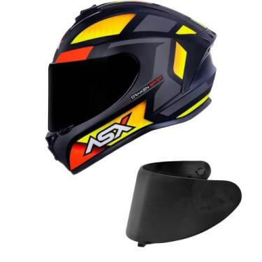 Imagem de Capacete ASX Draken Spirit Preto e Vermelho Fosco Mais Viseira Fumê - 