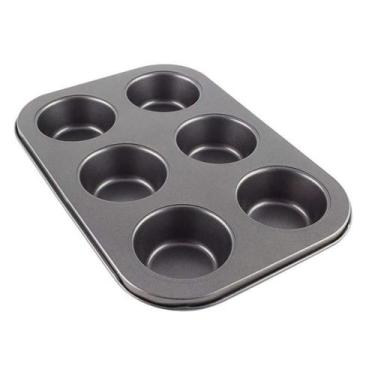Imagem de Forma Cupcakes 6 Cavidades Antiaderente Teflon 18*26*3 cm - 123útil