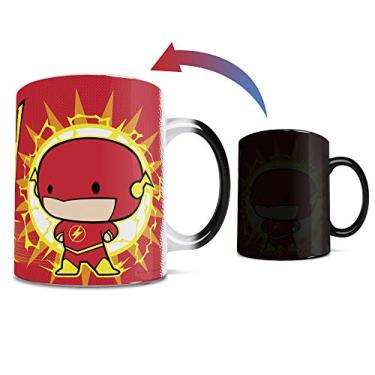 Imagem de Morphing Mugs DC Comics - Flash - Desenho Chibi - Liga da Justiça - Caneca sensível ao calor de 325 ml - Caneca de chá de café que muda de cor cerâmica