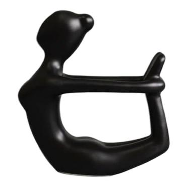 Imagem de Fenteer Estátua de ioga, estatueta de exibição, exclusiva, moderna, estética, pose de ioga, arte, estátua, ornamento de mesa para armários de quarto, Style B