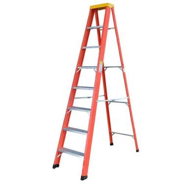 Imagem de Escada Tesoura Residencial em Fibra 8 Degraus 2,40 Metros - WBERTOLO