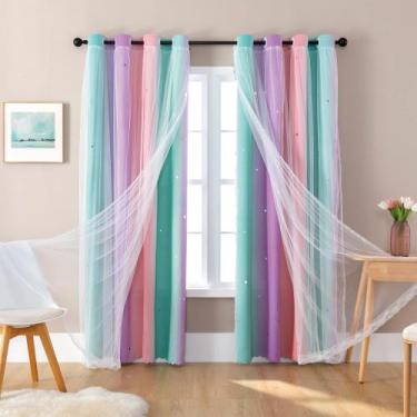 Imagem de Cortinas XiDi Blackout, 213 cm de comprimento, quarto de meninas, unic