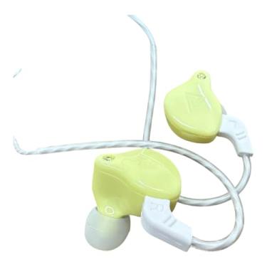 Imagem de Fone de Ouvido Qkz Ak6 Intra-auricular com FIo Profissional Retorno Musico Gamer Volume Microfone (Amarelo branco)