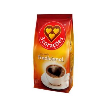 Imagem de Café Torrado e Moído 3 Corações Tradicional Pacote - 500g