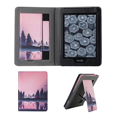 Imagem de GUKSRASO Caso de Suporte para Kindle (11ª Geração, Lançamento de 2022), Capa de Couro PU Premium Com Alça de Mão, Automática de Sono/despertar, Modelo Nº C2V2L3-Dusk