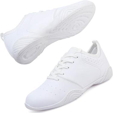 Imagem de ziitop Cheer Shoes Meninas Crianças Jovens Branco Cheerleading Tênis Tênis Atlético Treinamento Dança Caminhada, Branco-02, 20
