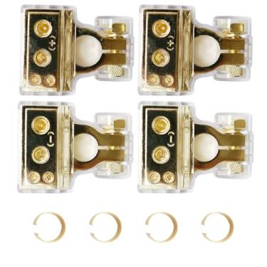 Imagem de 2 pares de conectores de terminal de bateria, terminais de bateria 0/2/4/6/8/10 AWG, terminal de bateria de carro resistente, terminal de bateria múltipla de poste superior, com capa protetora de