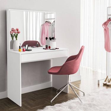 Imagem de Penteadeira Virgínia 1 Gaveta com Divisória Branco Politorno Móveis