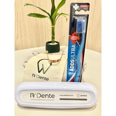 Imagem de RV Dente, Kit Combinado Raspador de Língua + Escova Ultra RV Dente (Azul)