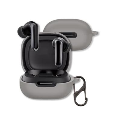 Imagem de Capa para fones de ouvido Anker Soundcore P40i, capa protetora de silicone macio FJIASTB com mosquetão, à prova de choque (cinza)